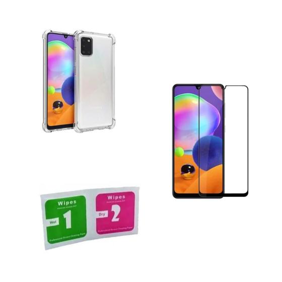 Imagem de Kit Capa Anti Impacto para Galaxy A31 + 2 Pel. de Vidro 3D