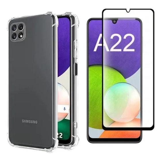 Imagem de Kit Capa Anti Impacto + Pel 3D Para Galaxy A22 4G 6.4 Pol.