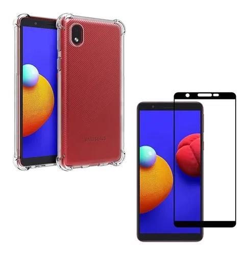 Imagem de Kit Capa Anti Impacto Samsung Galaxy A01 Core + Película De Vidro 3D