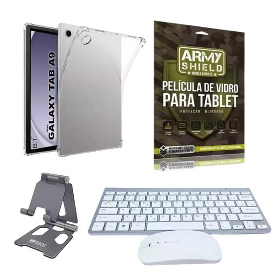 Imagem de Kit Capa Antishock Para Galaxy Tab A9 8.7 + Teclado E Mouse