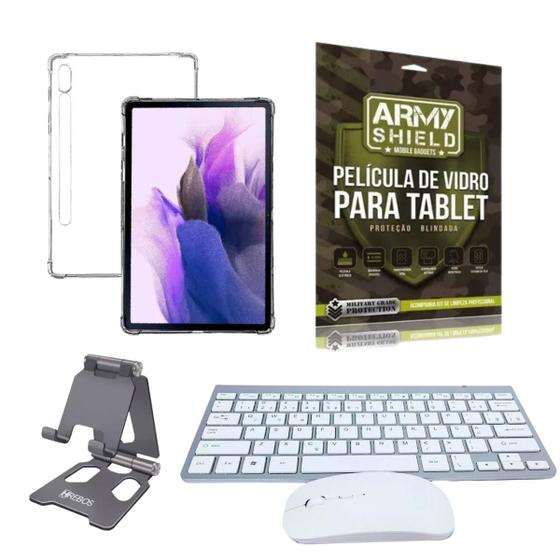 Imagem de Kit Capa AntiShock Para Galaxy Tab S8 Plus 12.4" + Teclado e Mouse Bluetooth + Suporte + Pelicula de Vidro 3D - ArmyShie