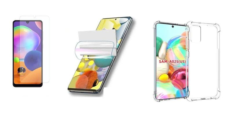 Imagem de Kit Capa Antishock Reforçada Samsung Galaxy A02S + 01 Película De Nano Gel + Kit Sachê