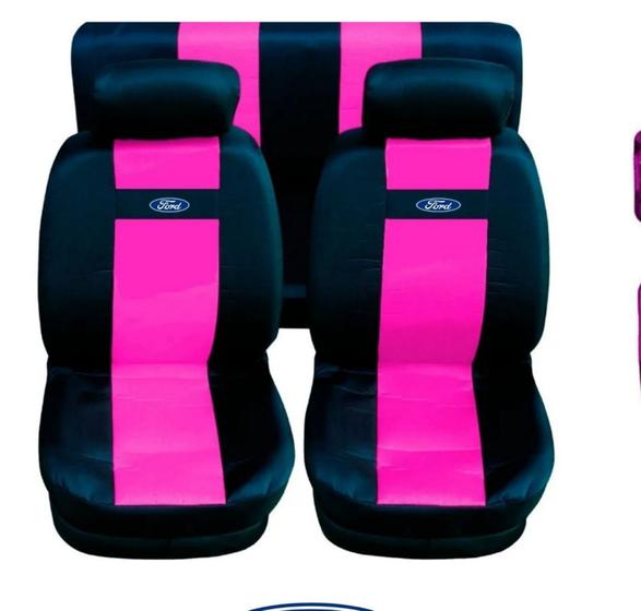 Imagem de kit capa banco carro em nylon rosa p Escort 83