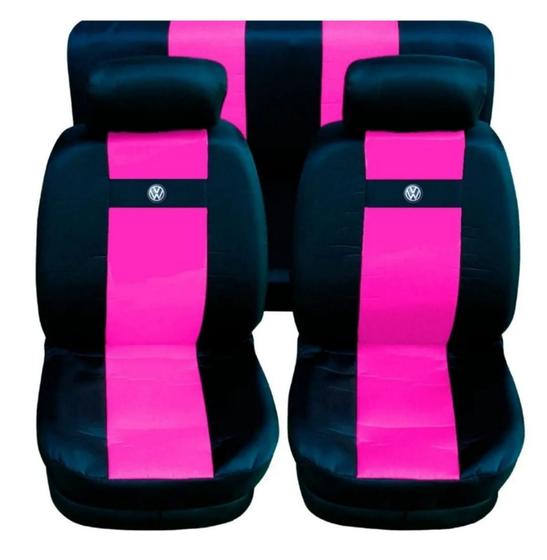 Imagem de kit capa banco carro em nylon rosa p Gol 90/91/92