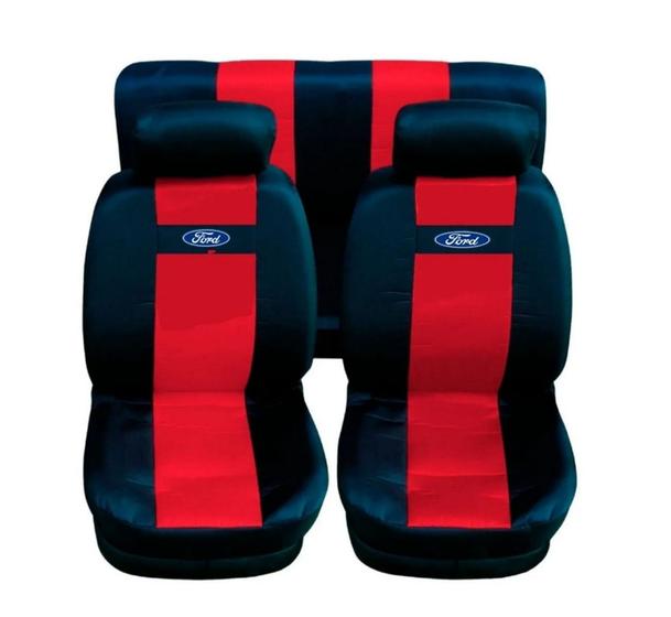 Imagem de kit capa banco carro em nylon vermelho p corcel 84