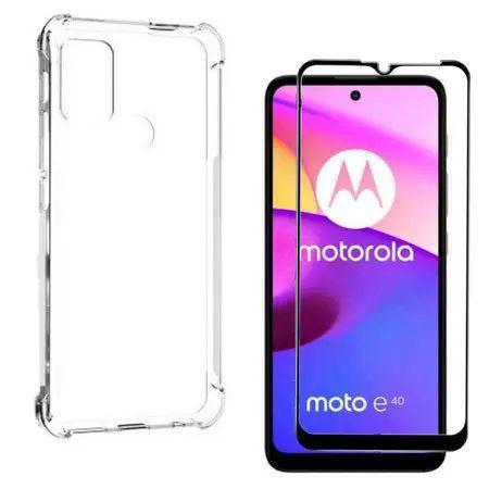 Imagem de Kit Capa Capinha Anti Shock Compatível Motorola Moto E40 + Película Vidro 3D