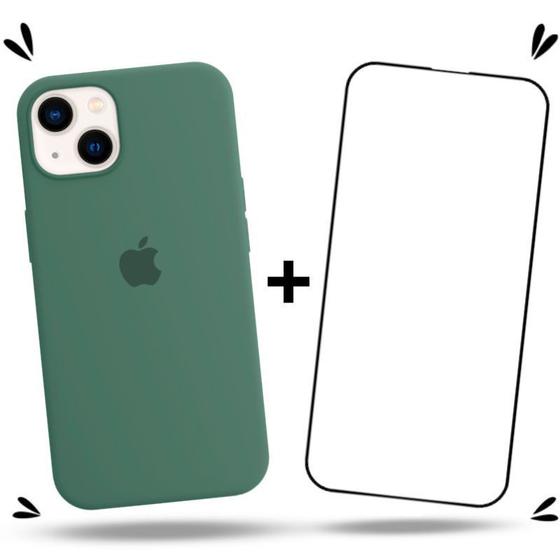 Imagem de Kit Capa Capinha Case + Película de Vidro 3D Compatível Com iPhone 13 Mini