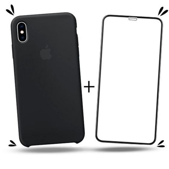 Imagem de Kit Capa Capinha Case + Película de Vidro 3D Compatível Com iPhone X / XS