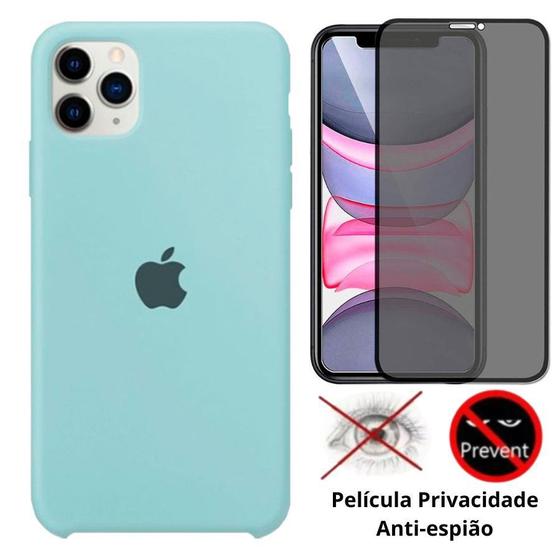Imagem de Kit Capa Capinha Case + Película Privacidade 3D Tela Compatível Com iPhone 11 Pro Max