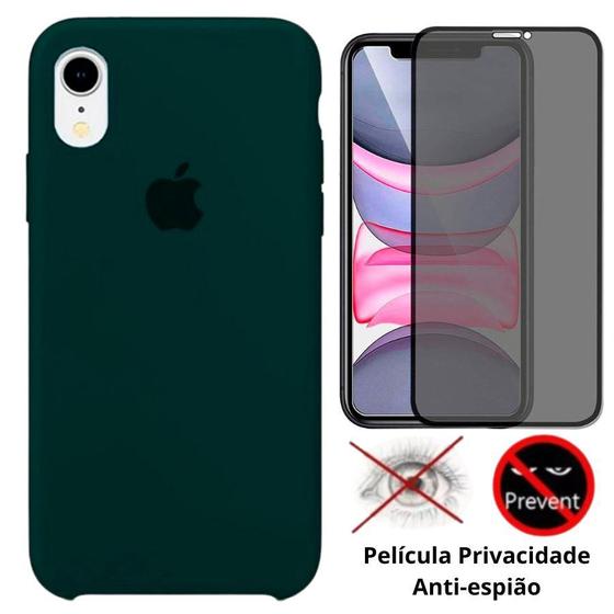 Imagem de Kit Capa Capinha Case + Película Privacidade 3D Tela Compatível Com iPhone XR