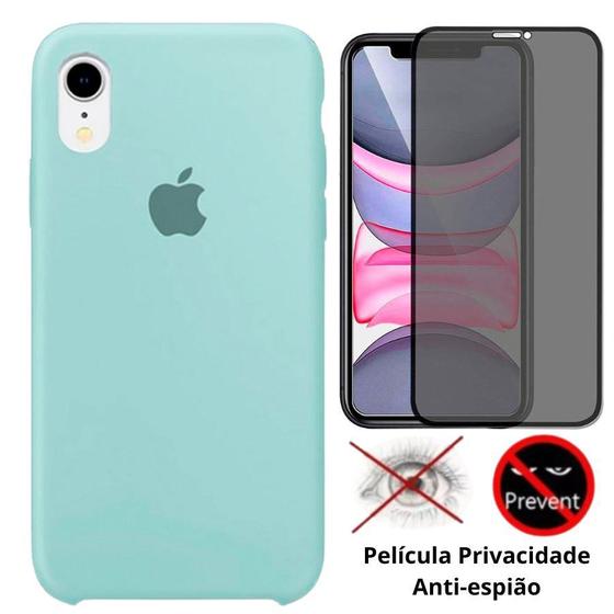 Imagem de Kit Capa Capinha Case + Película Privacidade 3D Tela Compatível Com iPhone XR