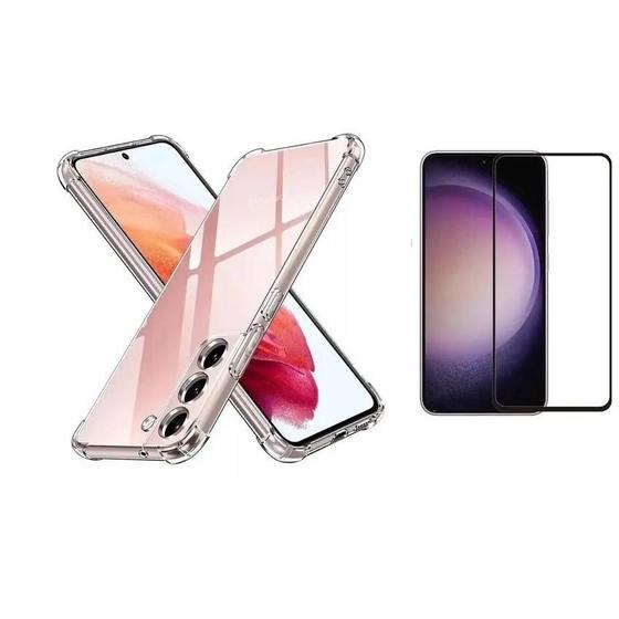Imagem de Kit Capa Capinha Para Galaxy S23 Fe Case Air Anti Impacto Transparente + Película De Vidro Temperado (Case + Proteção 3d)