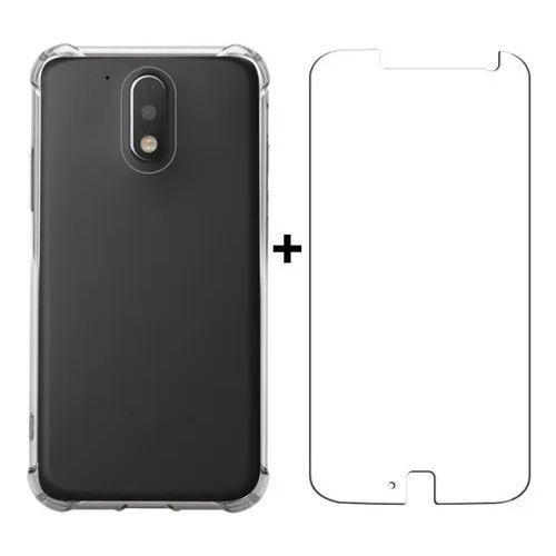 Imagem de Kit Capa Capinha + Película Vidro 9d Motorola moto g4 Plus (Com Gorilla glass)