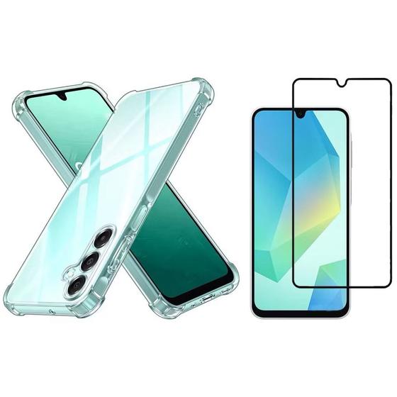 Imagem de Kit Capa Capinha Silicone TPU + Película Frontal 3D De Vidro para Samsung Galaxy A26