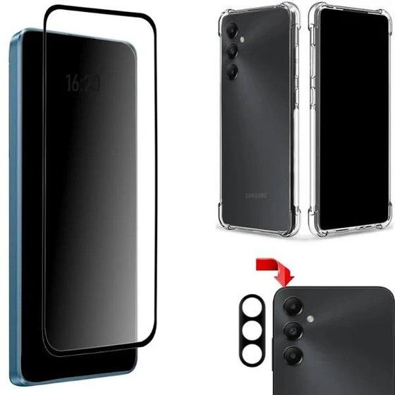 Imagem de Kit Capa Capinha Transparente + Película Cerâmica Fosca + Película Câmera Traseira para Galaxy A05s