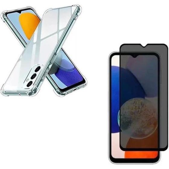 Imagem de Kit Capa Capinha Transparente + Película Cerâmica Fosca Privacidade para Galaxy A05s