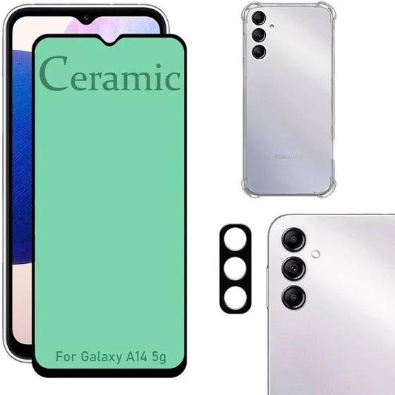 Imagem de Kit Capa Capinha Transparente + Película Cerâmica + Película Câmera Traseira para Galaxy M35