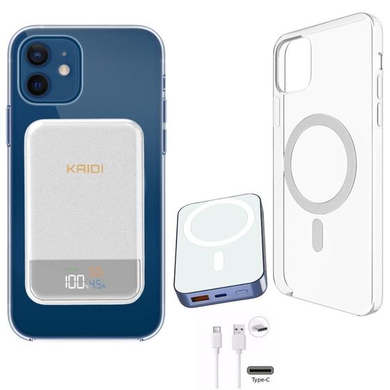 Kit Capa + Carregador Indução 10.000mAh Original KAIDI Premium Compatível com iPhone 11 12 13 14 15 16 Pro Max e Plus Menor preço em Kit Capa + Carregador Indução 10.000mAh Original KAIDI Premium Compatível com iPhone 11 12 13 14 15 16 Pro Max e Plus