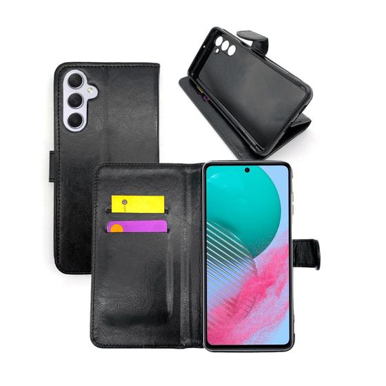Kit Capa Carteira Preta Samsung Galaxy M54 + Película 9D Cerâmica Protetora Menor preço em Kit Capa Carteira Preta Samsung Galaxy M54 + Película 9D Cerâmica Protetora