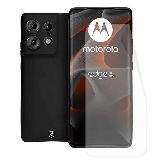 Imagem de Kit Capa case capinha Silicon Veloz e Película Hydrogel HD para Motorola Moto Edge 50 Pro - Gshield