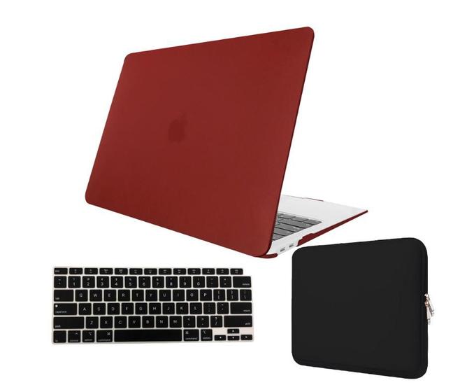 Imagem de Kit Capa Case Compativel Macbook AIR 13" A1466 A1369 cor MSA + Pel. Teclado + Capa Noeprene