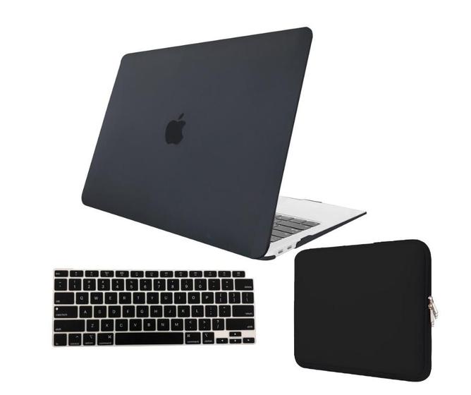 Imagem de Kit Capa Case Compativel Macbook AIR 13" A1466 A1369 cor PF + Pel. Teclado + Capa Noeprene