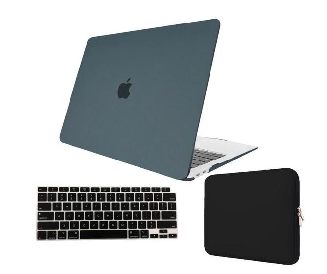 Imagem de Kit Capa Case Compativel Macbook NEW AIR 13" A2179 A2337 CHIP M1 cor CF + Pel. Teclado + Capa Noeprene