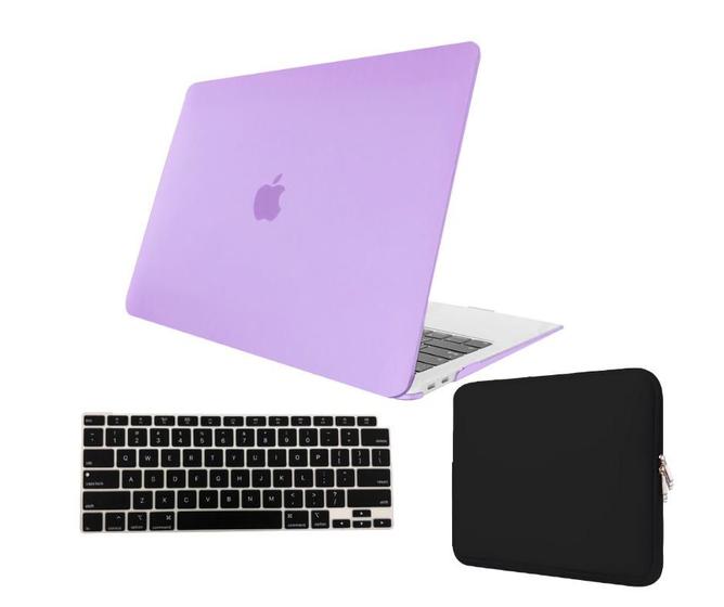 Imagem de Kit Capa Case Compativel Macbook NEW AIR 13" A2179 A2337 CHIP M1 cor LF + Pel. Teclado + Capa Noeprene