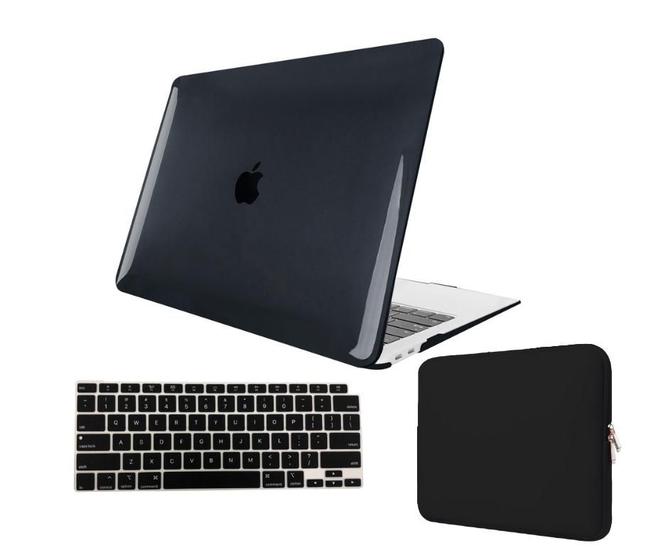 Imagem de Kit Capa Case Compativel Macbook PRO 13" A1278 cor BC + Pel. Teclado + Capa Noeprene