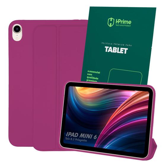 Imagem de Kit Capa Case Ipad Mini 6 6ª Geração 2021 8.3 Polegadas Smart Anti Impacto + Pelicula HPrime Premium