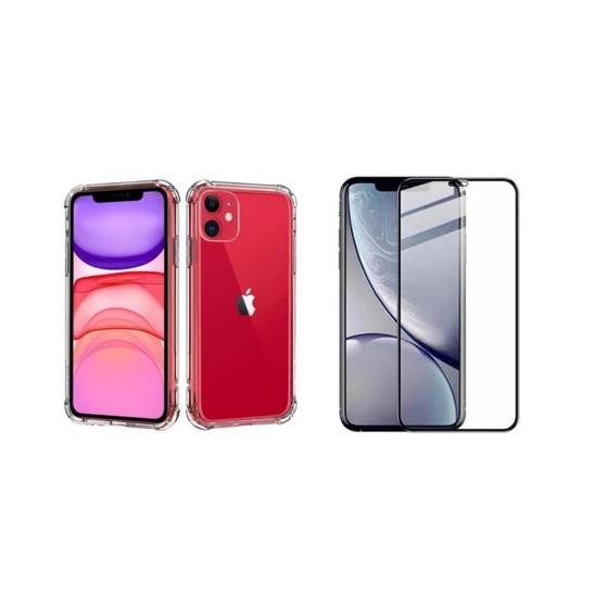 Imagem de Kit Capa Case Reforçada + Película Vidro 3D P/ Todos Iphones