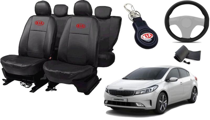 Imagem de Kit Capa Cerato 2013 a 2019 + Chaveiro + Capa de Volante Alta Resistência e Conforto