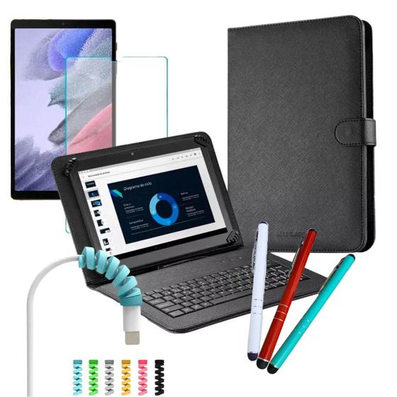 Imagem de Kit Capa com Teclado + + Película de Vidro P/ Tablet A7 Lite