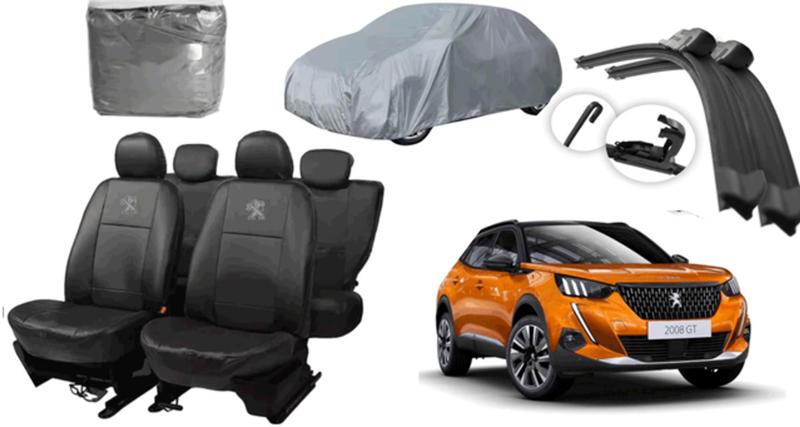 Imagem de Kit capa couro Peugeot 2008 21-24 + cobertura e limpador top