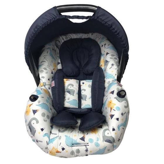 Imagem de Kit capa de bebê conforto e redutor - dino azul