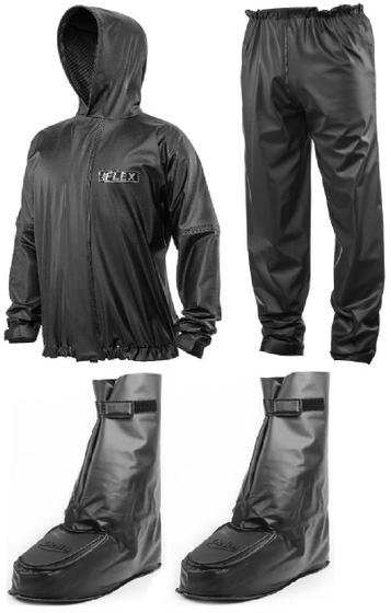 Kit Capa de Chuva Delta Flex Com Capuz + Polaina Bota Delta Pvc Impermeável Menor preço em Kit Capa de Chuva Delta Flex Com Capuz + Polaina Bota Delta Pvc Impermeável