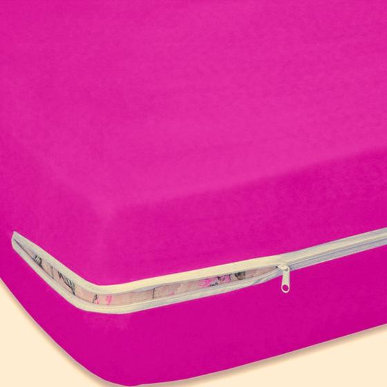 Imagem de Kit Capa de Colchão Solteiro Cama Box Malha Gel com Zíper + Porta Travesseiro + Saia Box Elásticada