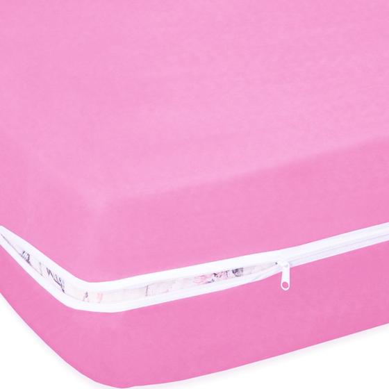 Imagem de Kit Capa de Colchão Solteiro Cama Box Malha Gel com Zíper + Porta Travesseiro + Saia Box Elásticada