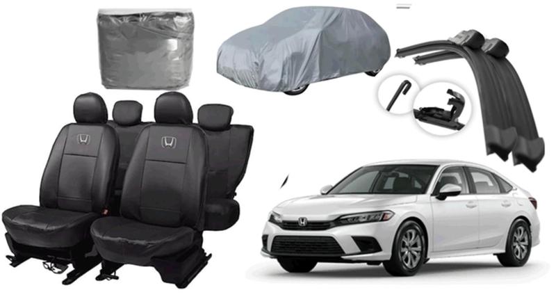 Imagem de Kit Capa de Couro + Capa de Cobrir para Honda Civic 20-24 + Limpador