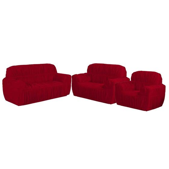 Kit capa de sofa 3x2 e 1 lugares elasticada NACIONAL Kit de Capas