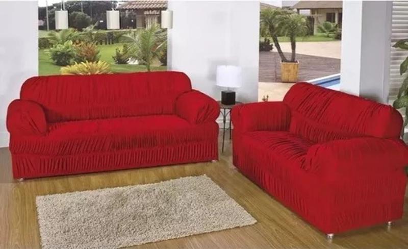 Imagem de Kit Capa De Sofa Padrao Elasticada 3 E 2 Lugares 21 Elásticos