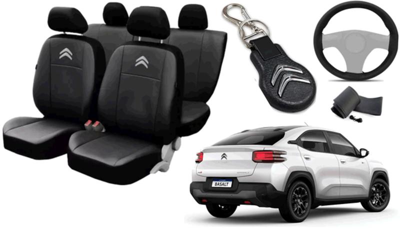 Imagem de Kit Capa do Citroen Basalt 2024 a 2025 + Chaveiro e Capa de Volante com Acabamento Perfeito