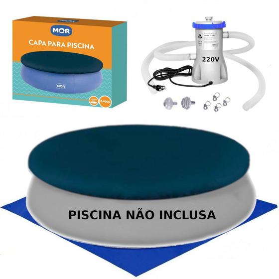 Imagem de Kit Capa + Forro para Piscina 2400 Lts Mor+ Filtro 220v 3028 L/H  Mor 