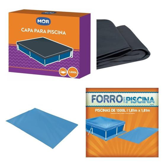 Imagem de Kit Capa + Forro Para Piscina Infantil 1500 Litros - Mor