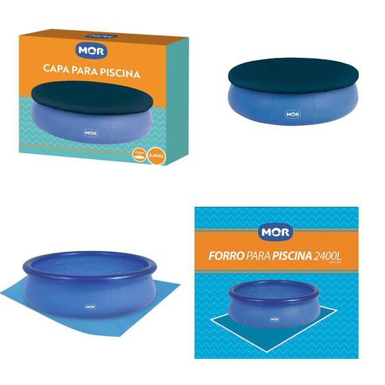 Imagem de Kit Capa + Forro Para Piscina Splash Fun 2400 Litros - Mor