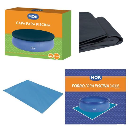 Imagem de Kit Capa + Forro Para Piscina Splash Fun 3400 Litros - Mor