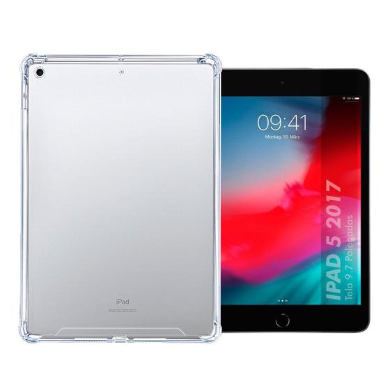 Imagem de Kit Capa Ipad 5 5ª Geração 2017 Tablet 9.7 Polegadas Tpu Resistente Anti Impacto Premium + Pelicula