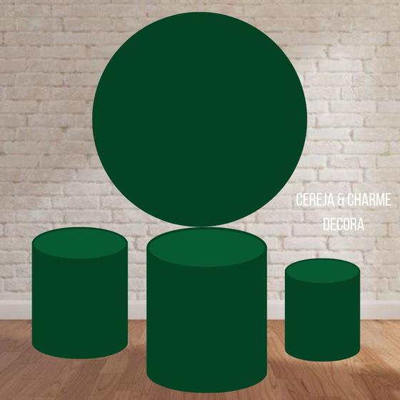 Imagem de Kit Capa Painel Redondo 150 CM + Trio de Capas para cilindros Festas Aniversario Tema