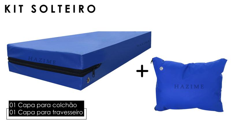 Imagem de KIT Capa para Colchão Solteiro Impermeável + 1 Capa para Travesseiro 50 x 70 cm - 100% poliéster