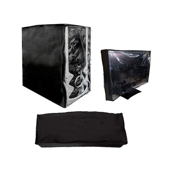 Kit capa para computador teclado e monitor 15 polegadas resistente a agua e poeira gabinete Menor preço em Kit capa para computador teclado e monitor 15 polegadas resistente a agua e poeira gabinete